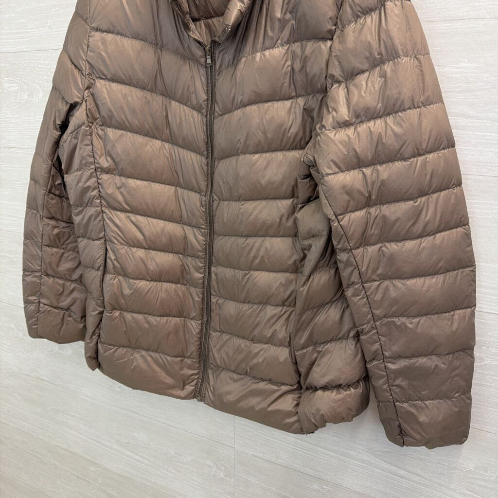 Grey Quilted Puffer Zip Up Jacket Extra Large
