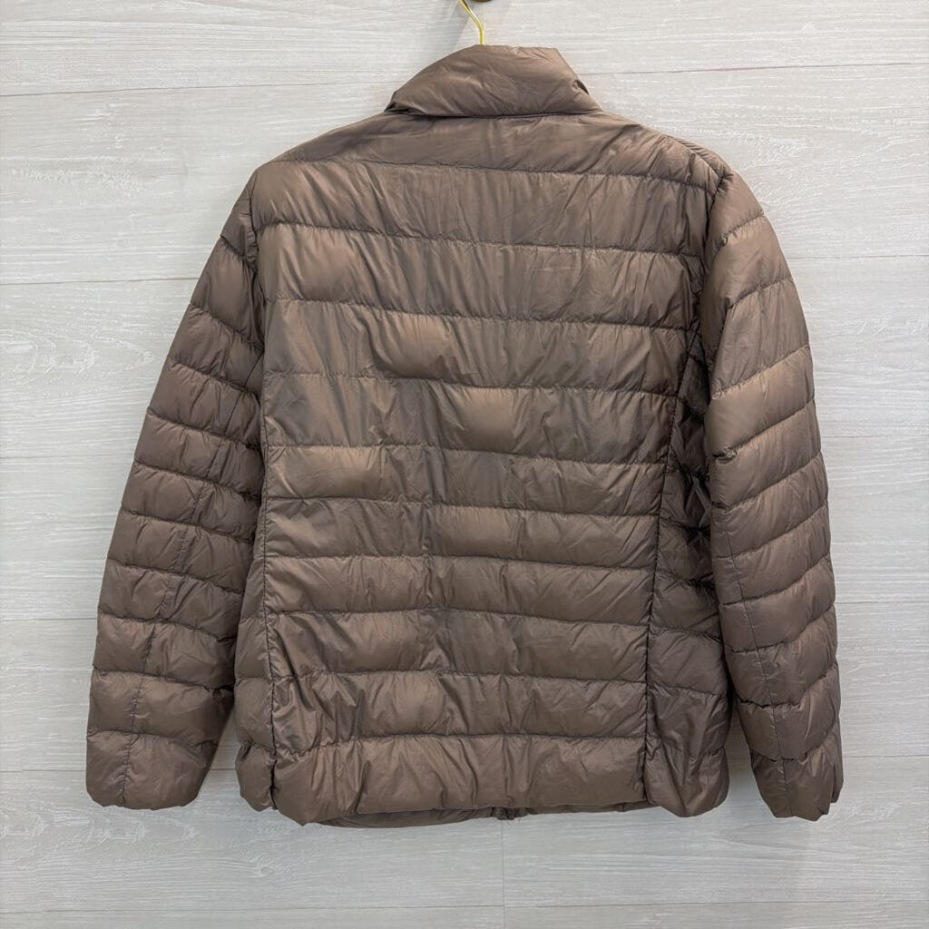 Grey Quilted Puffer Zip Up Jacket Extra Large