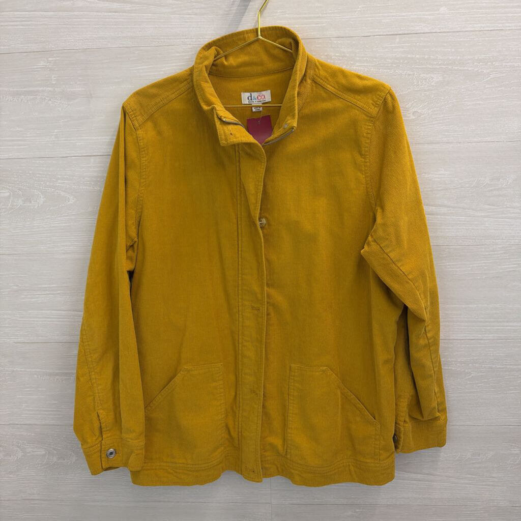 D and Co Yellow Corduroy Zip Up Jacket Large