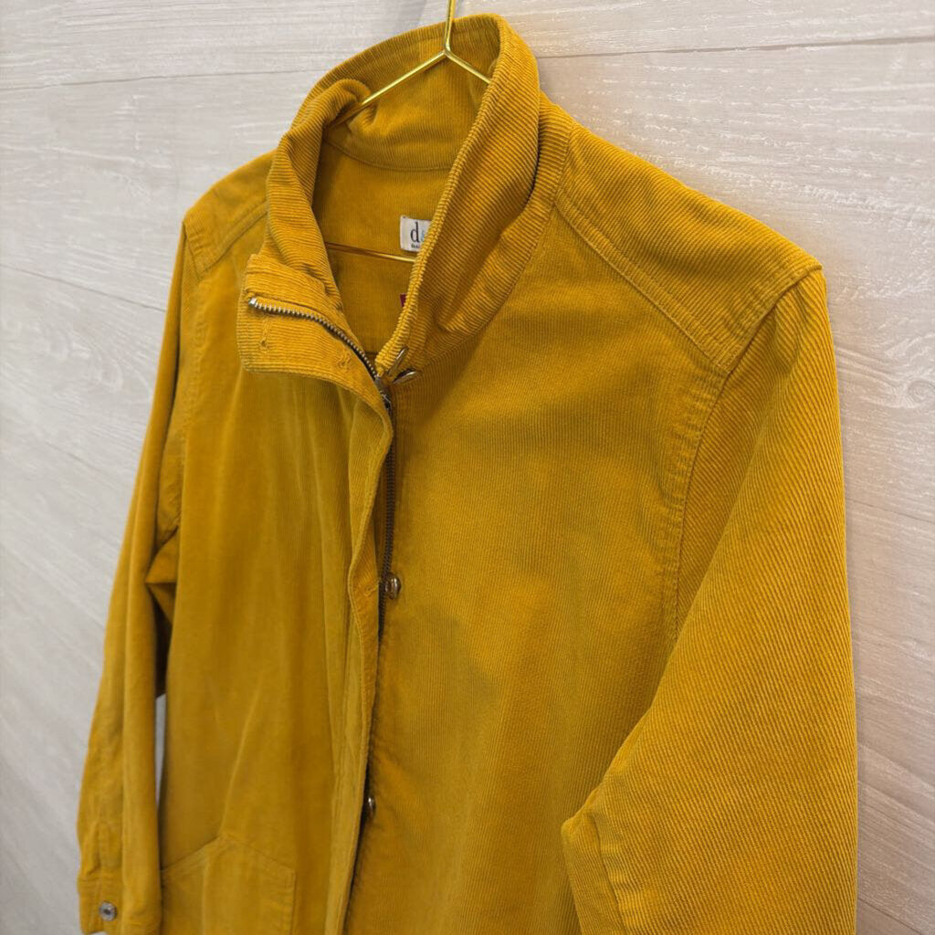 D and Co Yellow Corduroy Zip Up Jacket Large