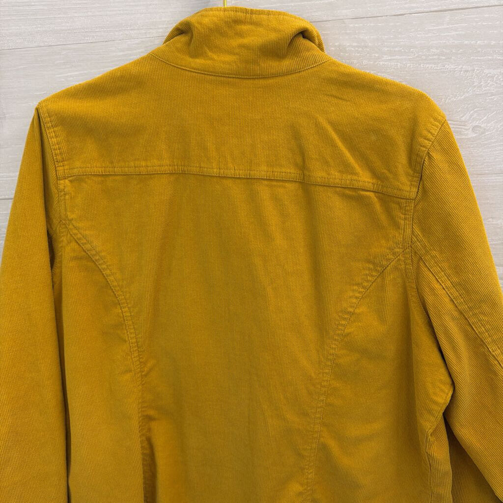D and Co Yellow Corduroy Zip Up Jacket Large