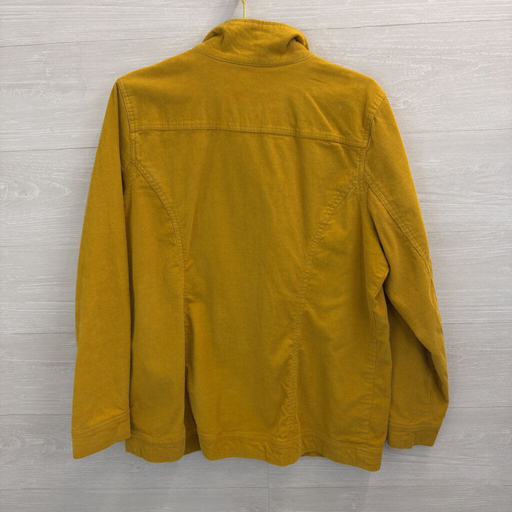 D and Co Yellow Corduroy Zip Up Jacket Large