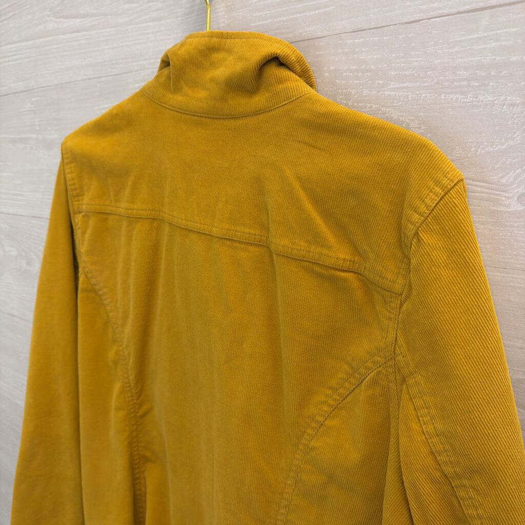 D and Co Yellow Corduroy Zip Up Jacket Large