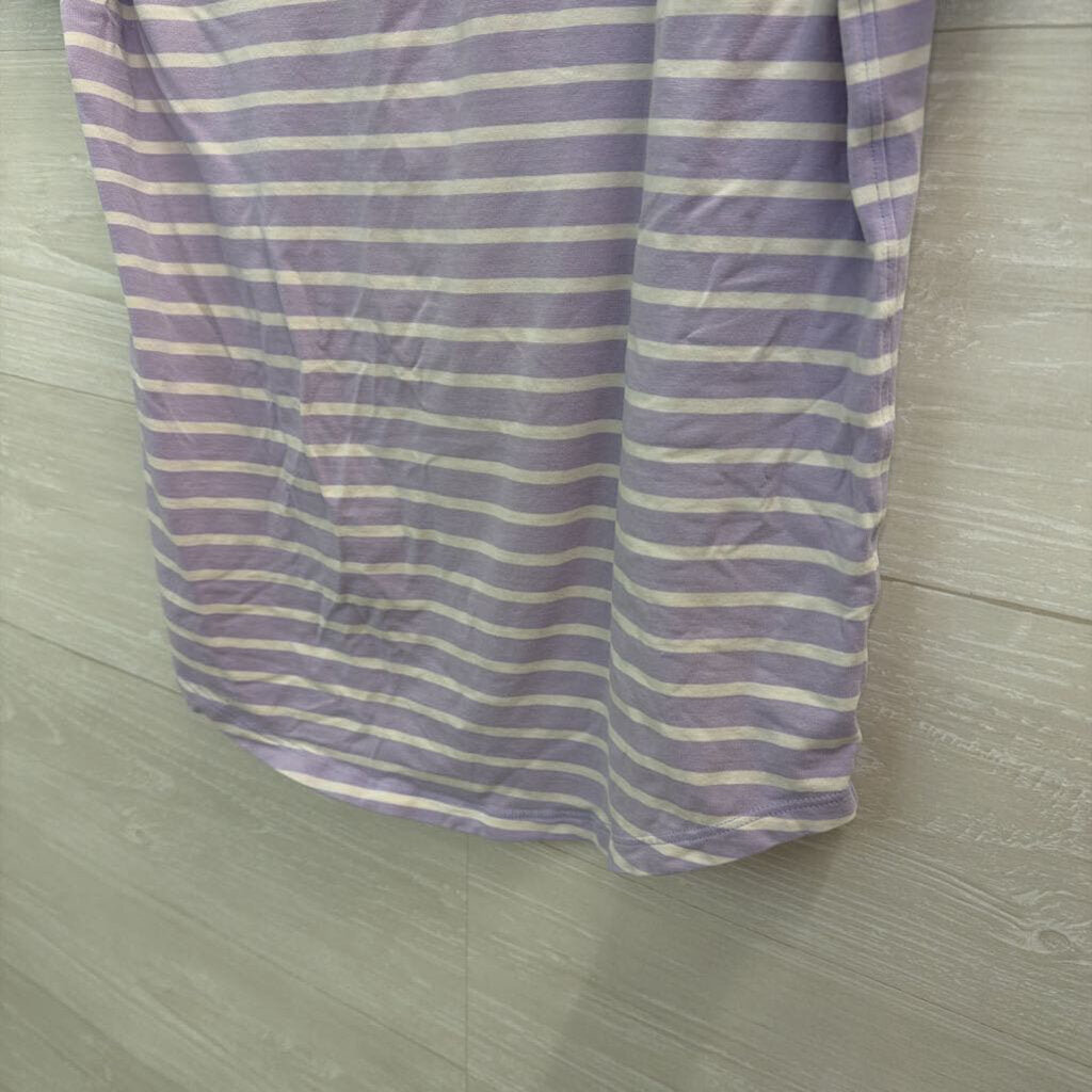 Lululemon Purple/ White Striped Short Sleeve Top Small