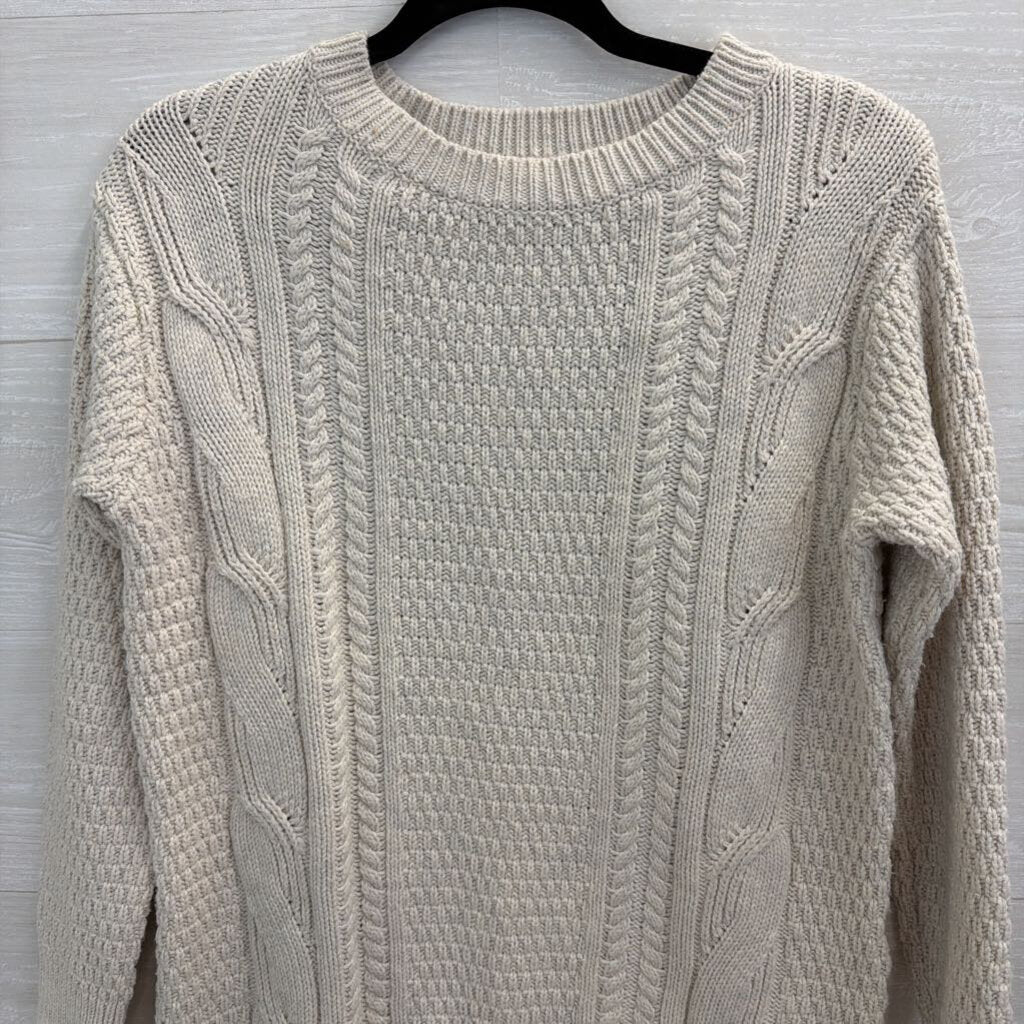 Gap Grey Cable Knit Long Sleeve Sweater Top Small