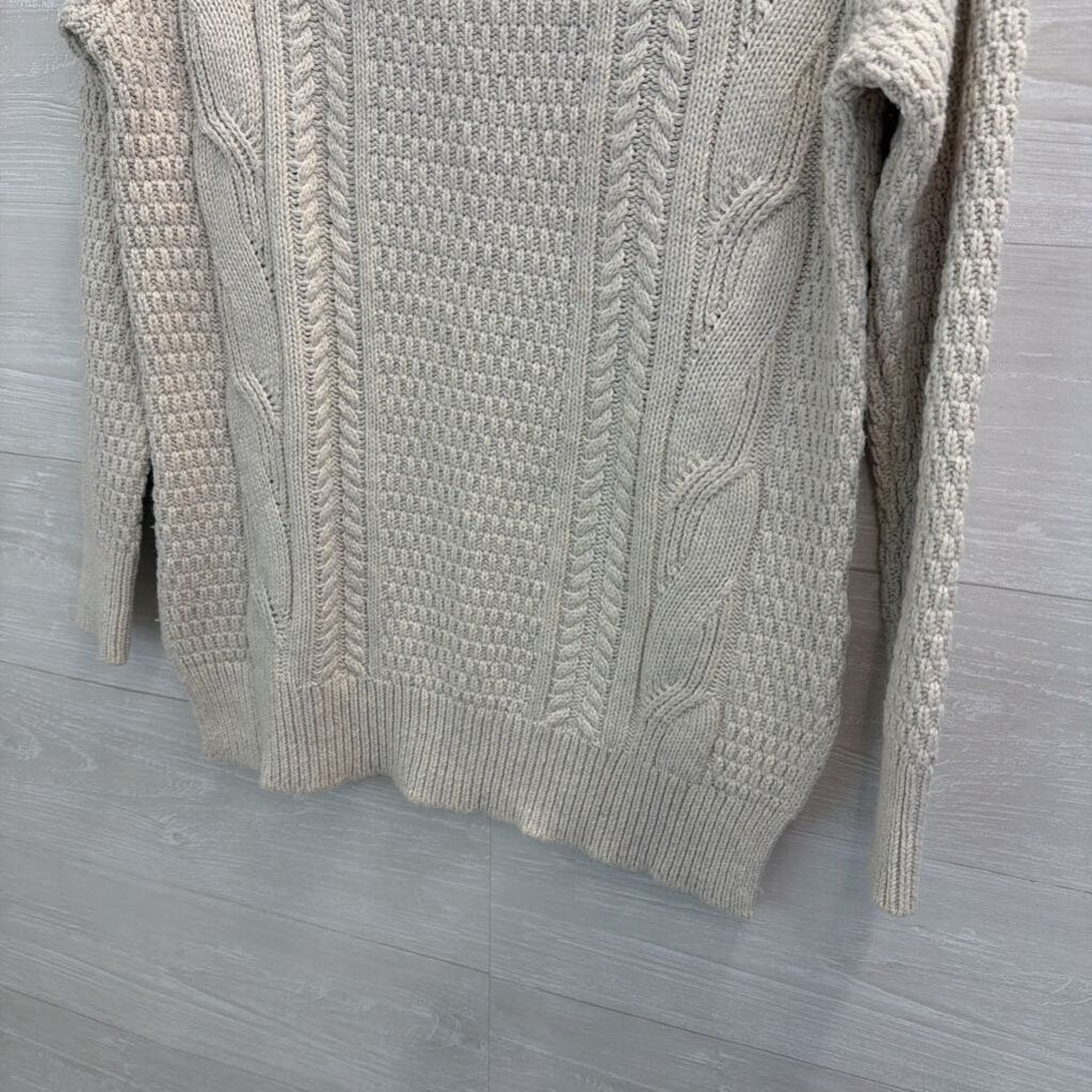 Gap Grey Cable Knit Long Sleeve Sweater Top Small