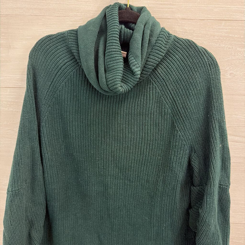 Cabi Dark Green Knit Turtleneck Sweater Small