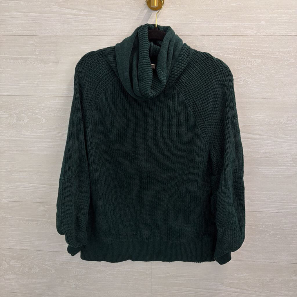 Cabi Dark Green Knit Turtleneck Sweater Small