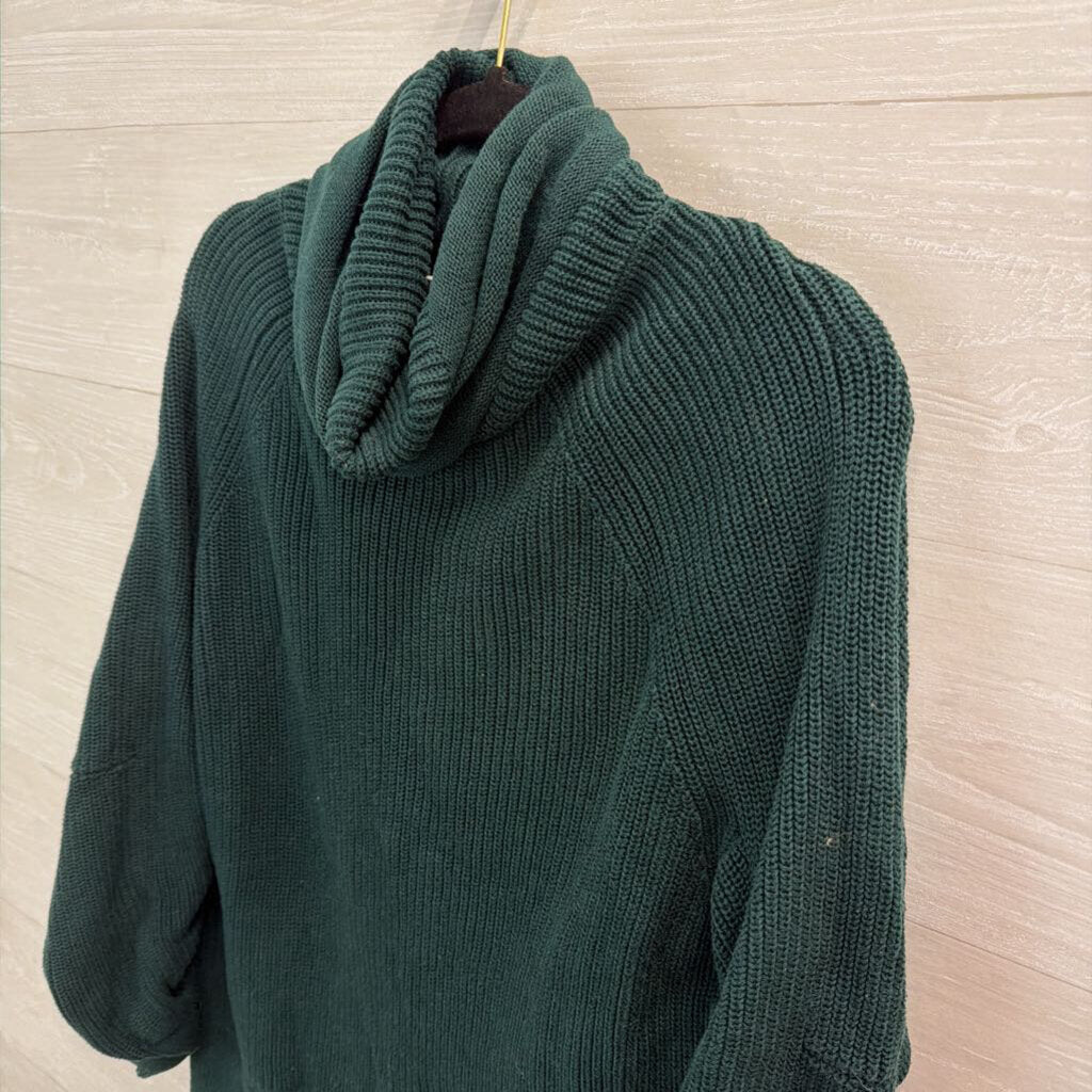 Cabi Dark Green Knit Turtleneck Sweater Small