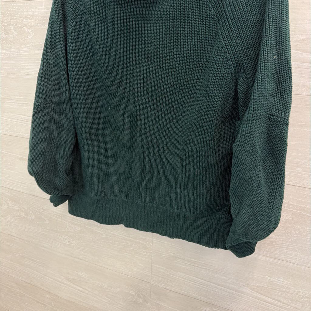 Cabi Dark Green Knit Turtleneck Sweater Small
