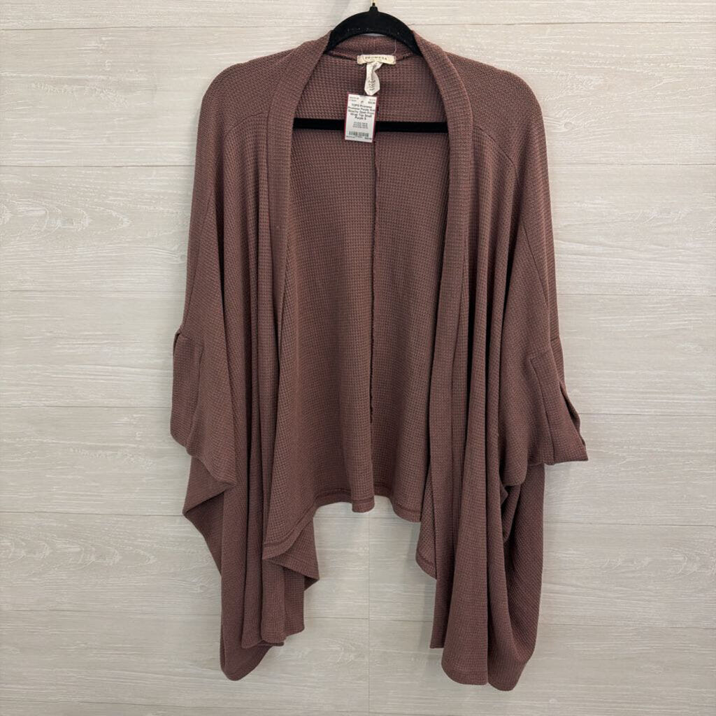 Promesa Purple Knit Slouchy Open Front Wrap Top Small