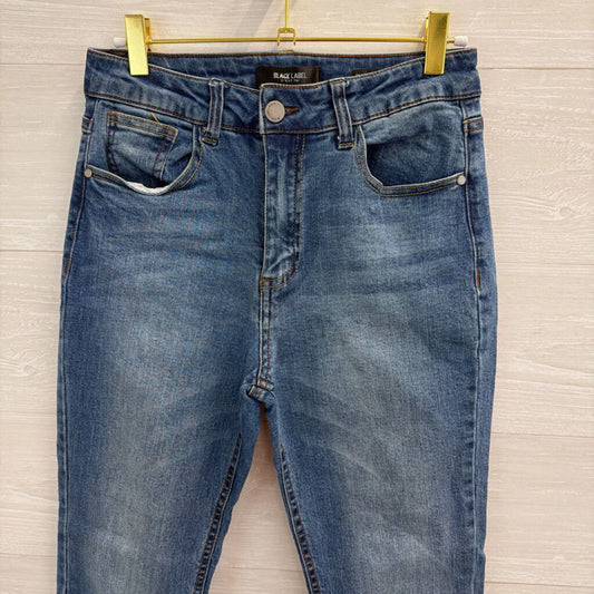 Black Label Medium Wash Frayed Hem Jeans 29