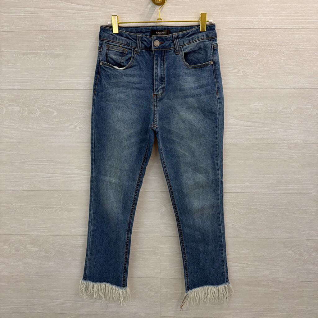 Black Label Medium Wash Frayed Hem Jeans 29
