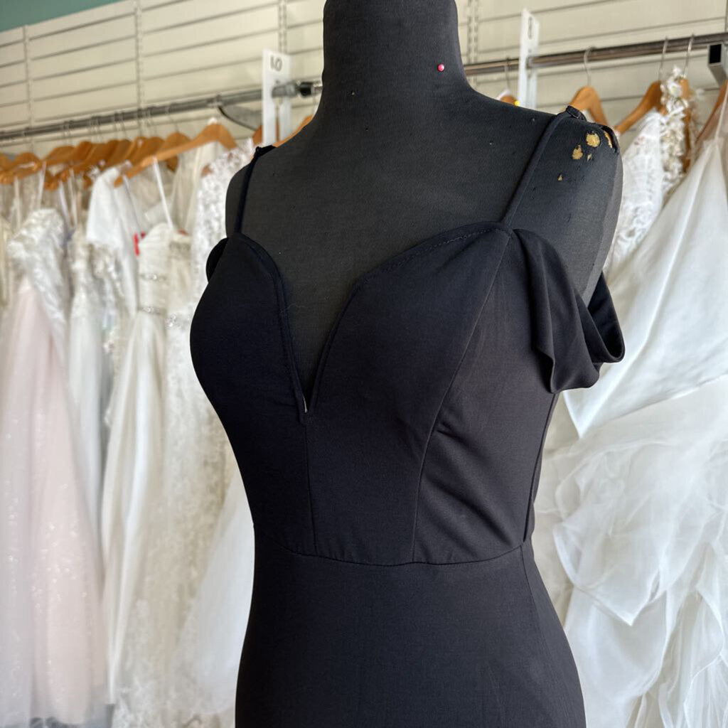 City Studio Black Off Shoulder Fitted Long Formal Dress 7