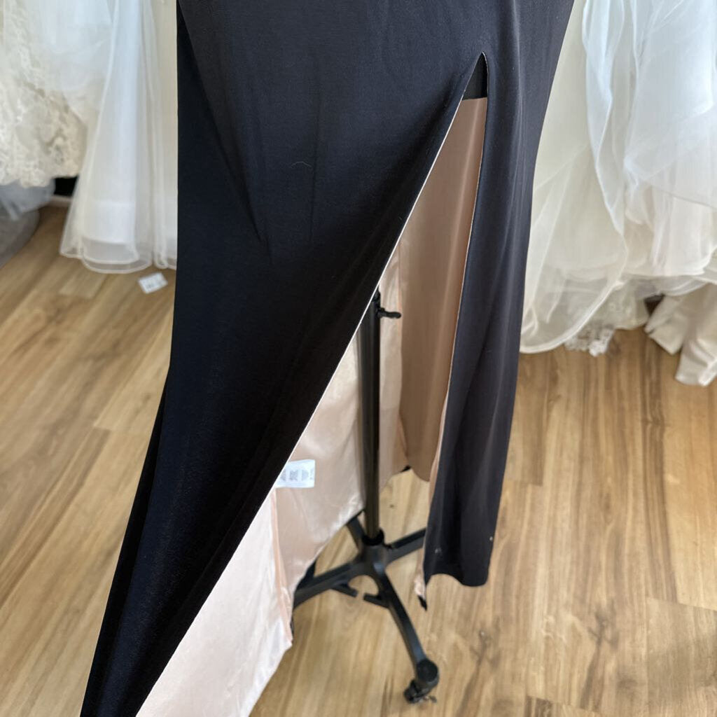 City Studio Black Off Shoulder Fitted Long Formal Dress 7