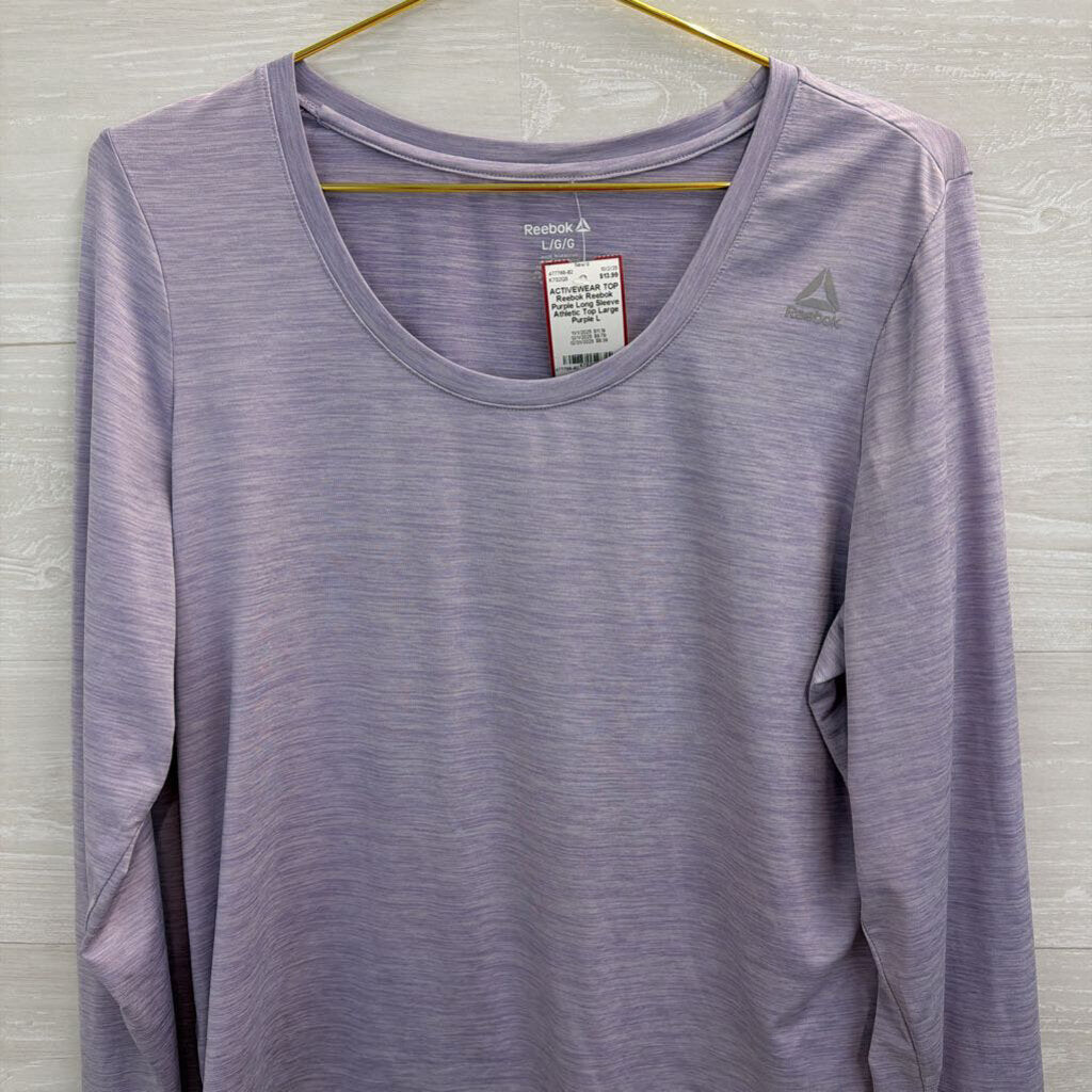 Reebok Purple Long Sleeve Athletic Top Large