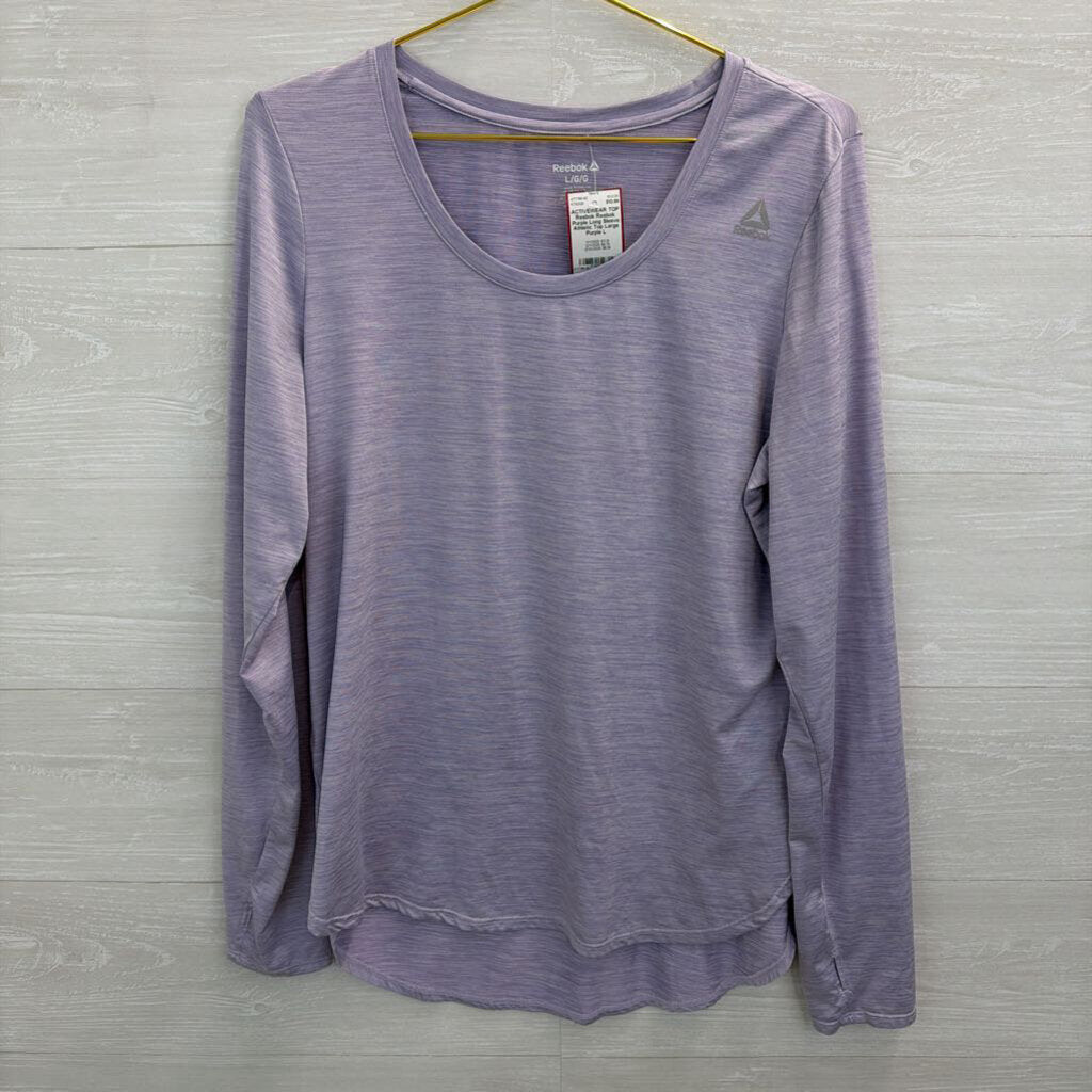 Reebok Purple Long Sleeve Athletic Top Large