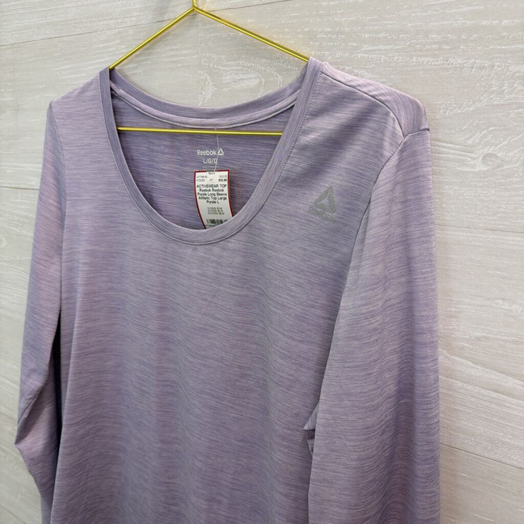 Reebok Purple Long Sleeve Athletic Top Large