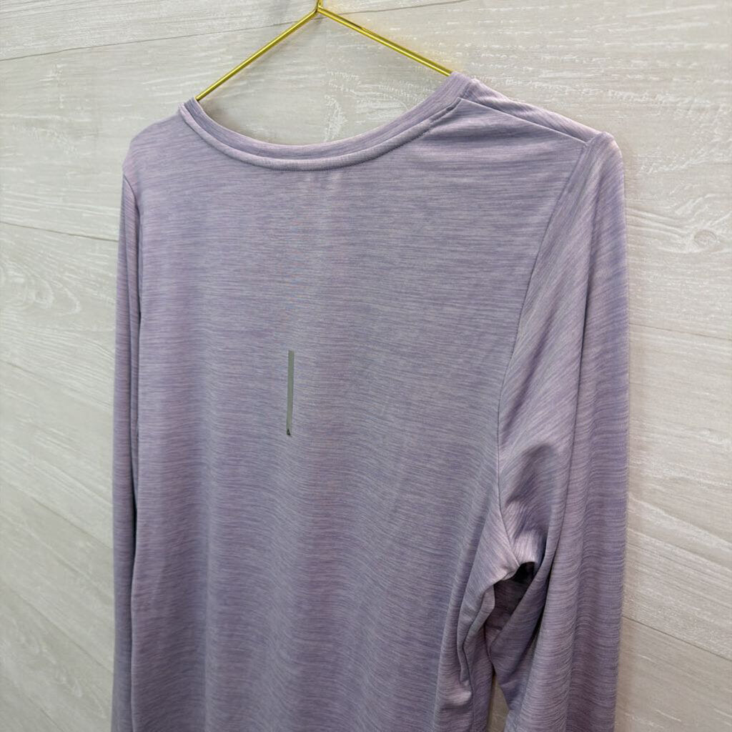 Reebok Purple Long Sleeve Athletic Top Large