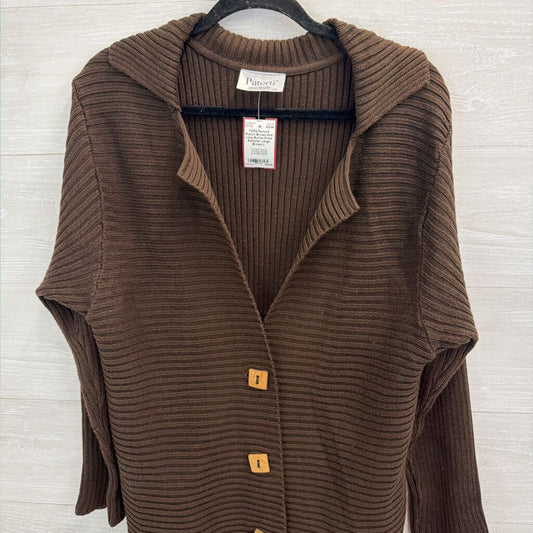 Putorti Brown Knit Long Button Front Sweater Large