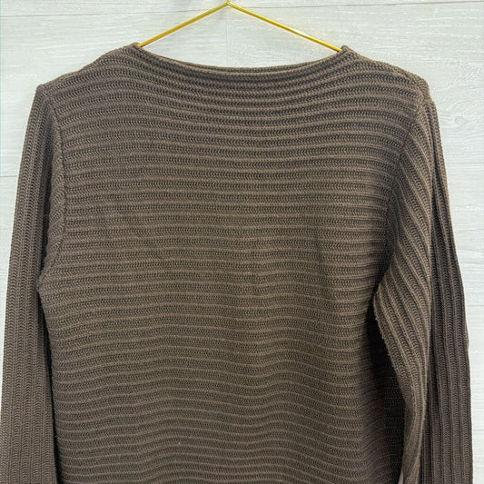 misstwidd Brown Knit Long Sleeve Sweater Top Large
