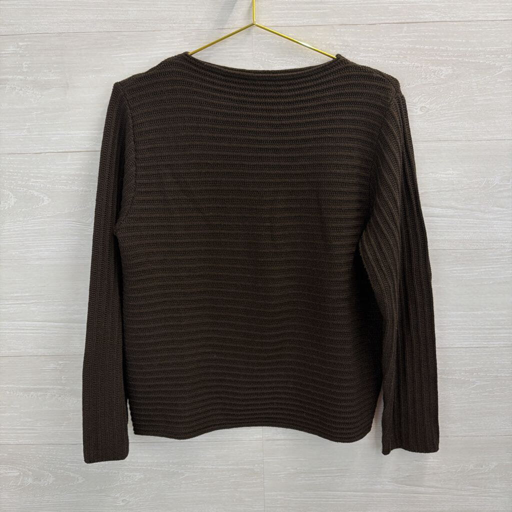 misstwidd Brown Knit Long Sleeve Sweater Top Large