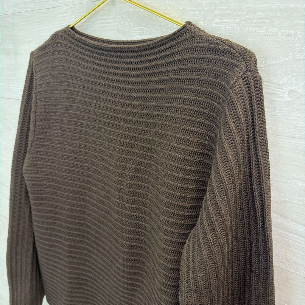 misstwidd Brown Knit Long Sleeve Sweater Top Large