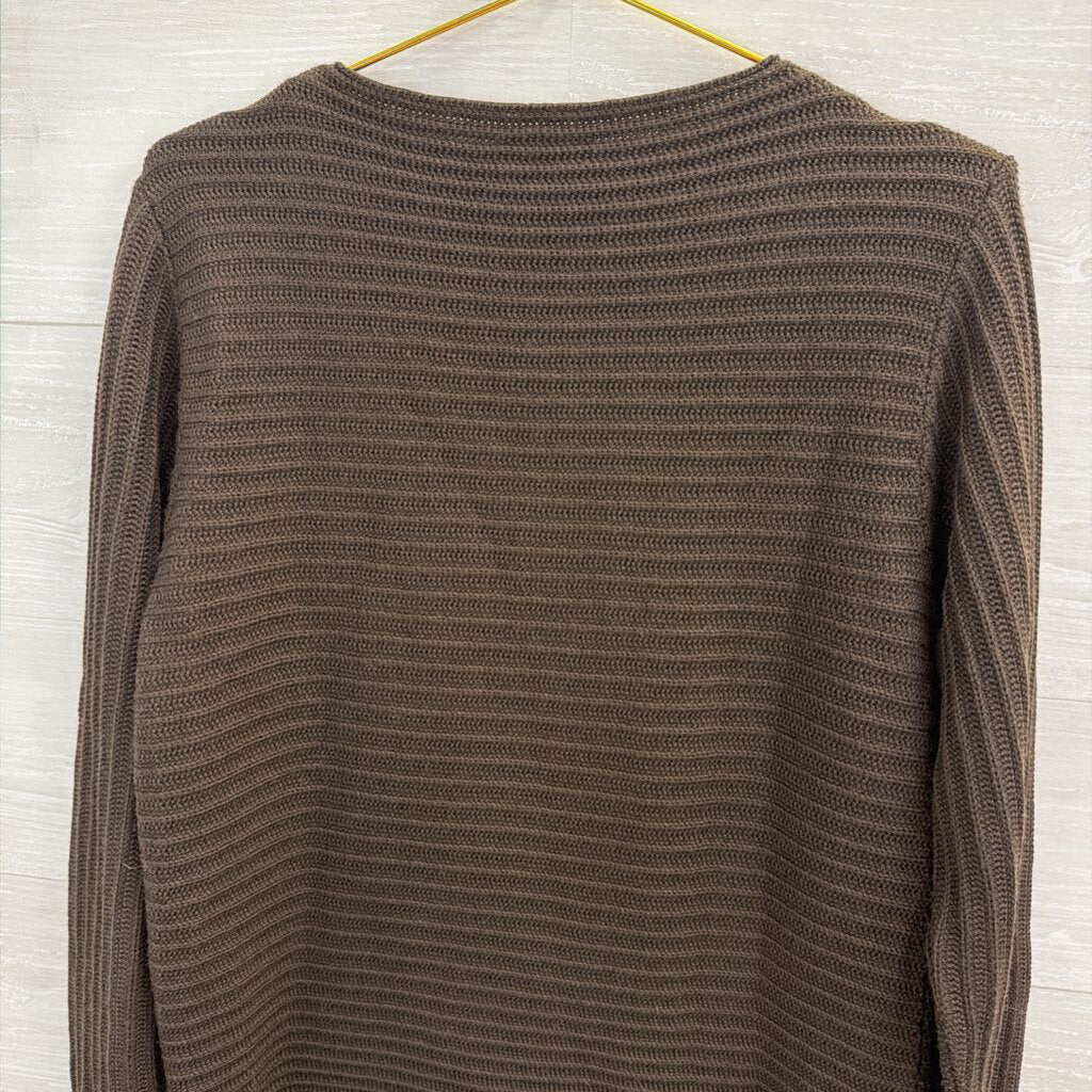 misstwidd Brown Knit Long Sleeve Sweater Top Large