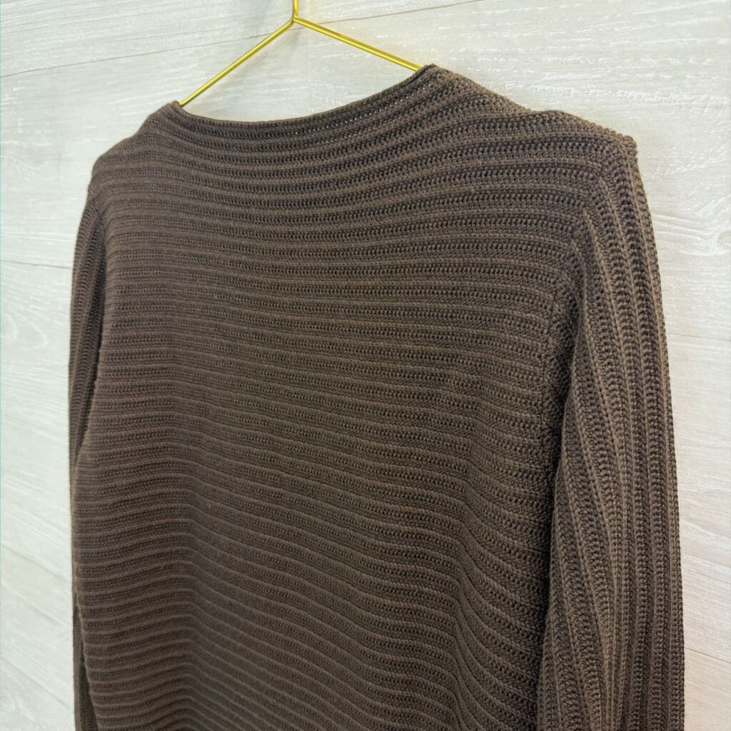 misstwidd Brown Knit Long Sleeve Sweater Top Large