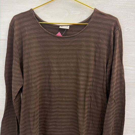 Habitat Brown Striped Long Sleeve Top Large
