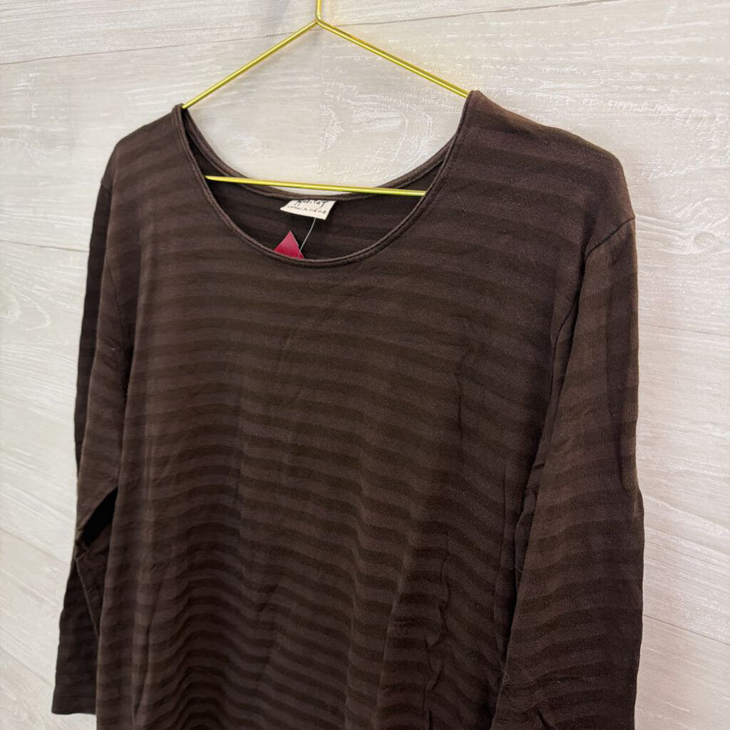 Habitat Brown Striped Long Sleeve Top Large