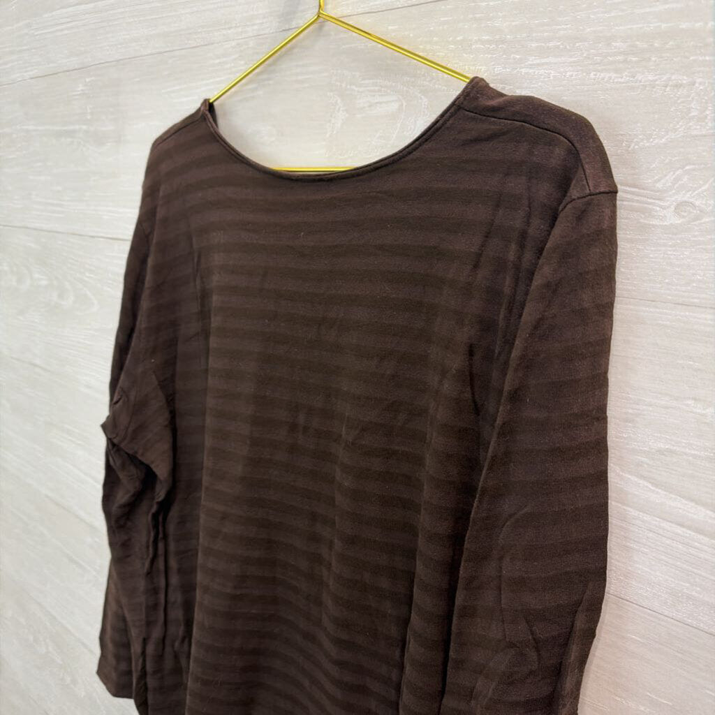Habitat Brown Striped Long Sleeve Top Large