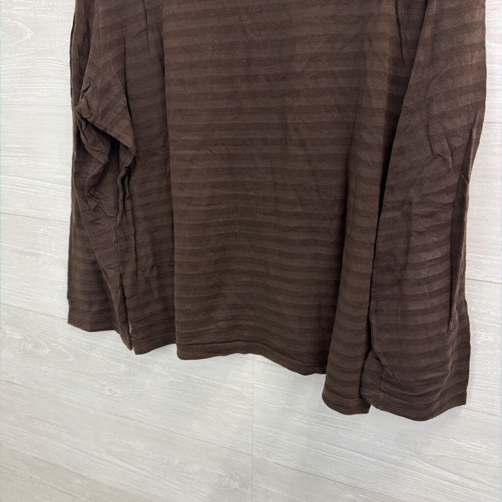 Habitat Brown Striped Long Sleeve Top Large