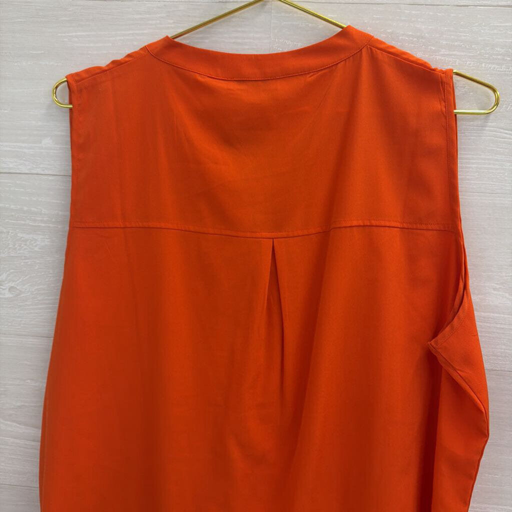 Ug Apparel Orange Virginia Tech Button Front Sleeveless Top Extra Large
