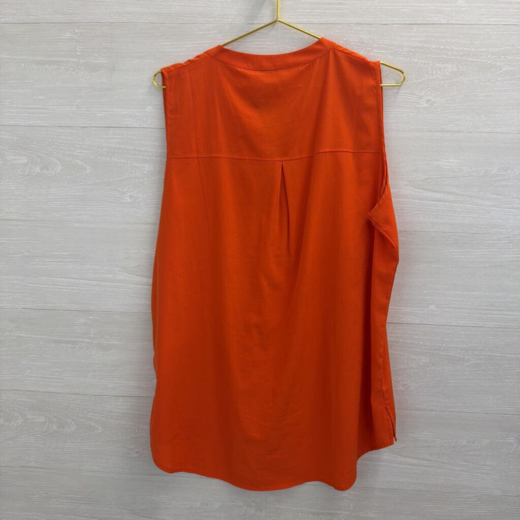 Ug Apparel Orange Virginia Tech Button Front Sleeveless Top Extra Large