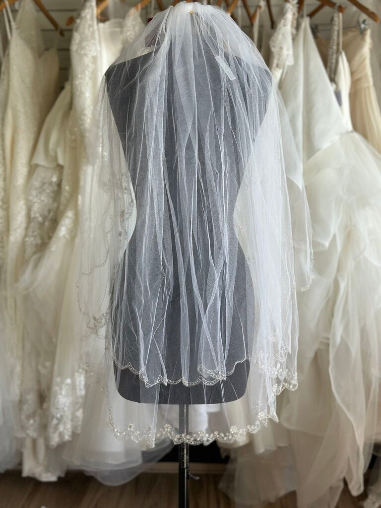 Double Layer Beaded Edge Veil