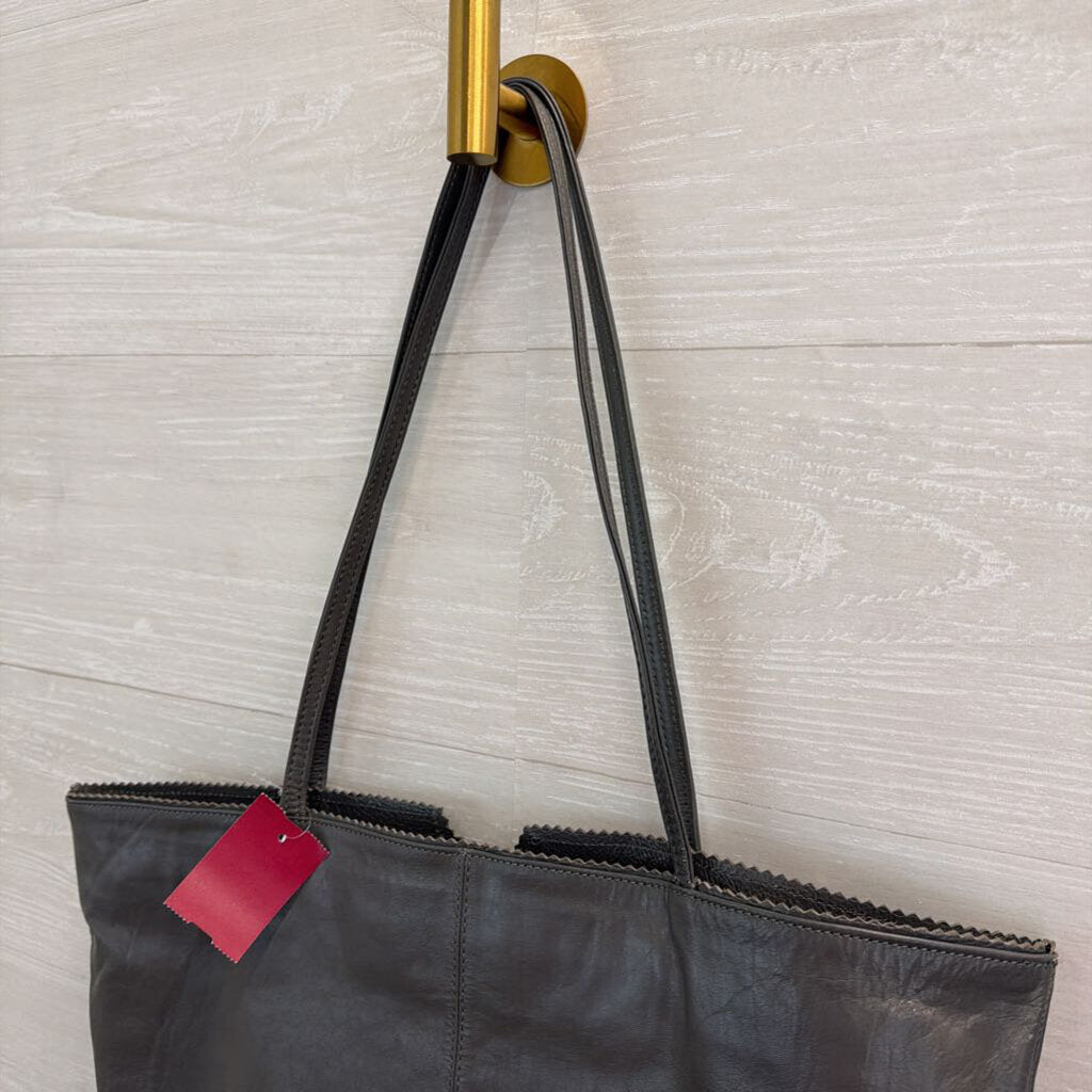 Latico Grey Leather Tote Purse