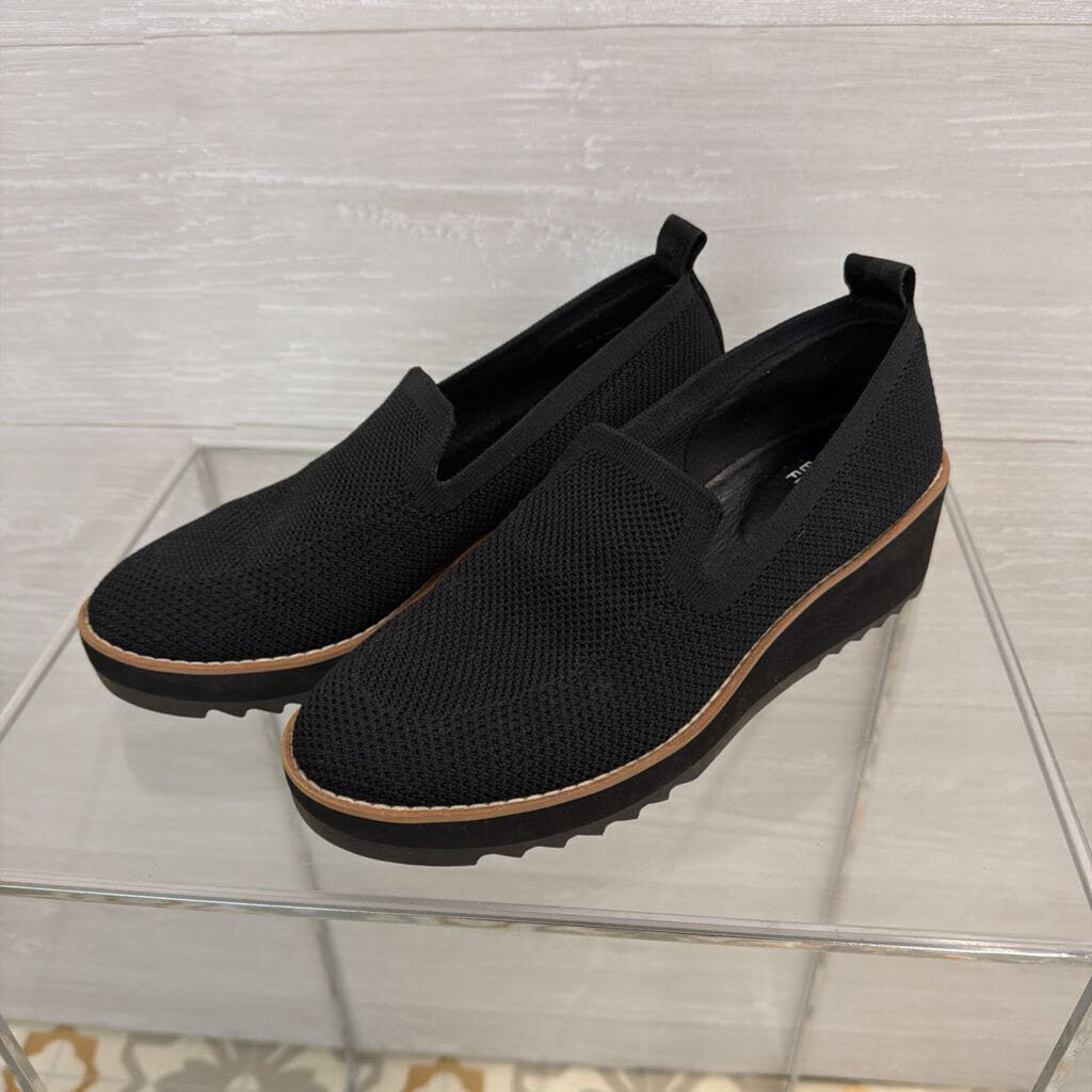 Eileen Fisher Black Lindy Recycled Stretch Knit Platform Loafers 7.5