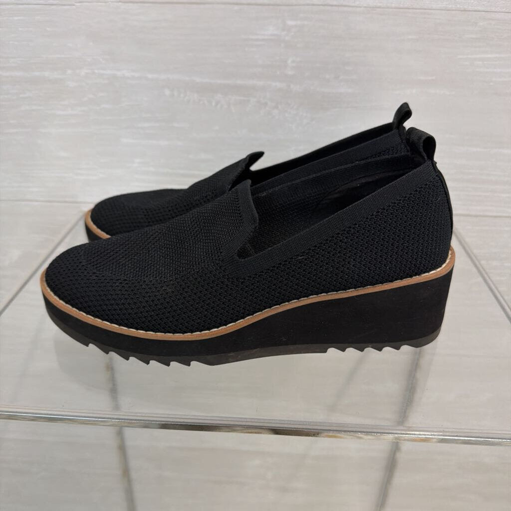 Eileen Fisher Black Lindy Recycled Stretch Knit Platform Loafers 7.5