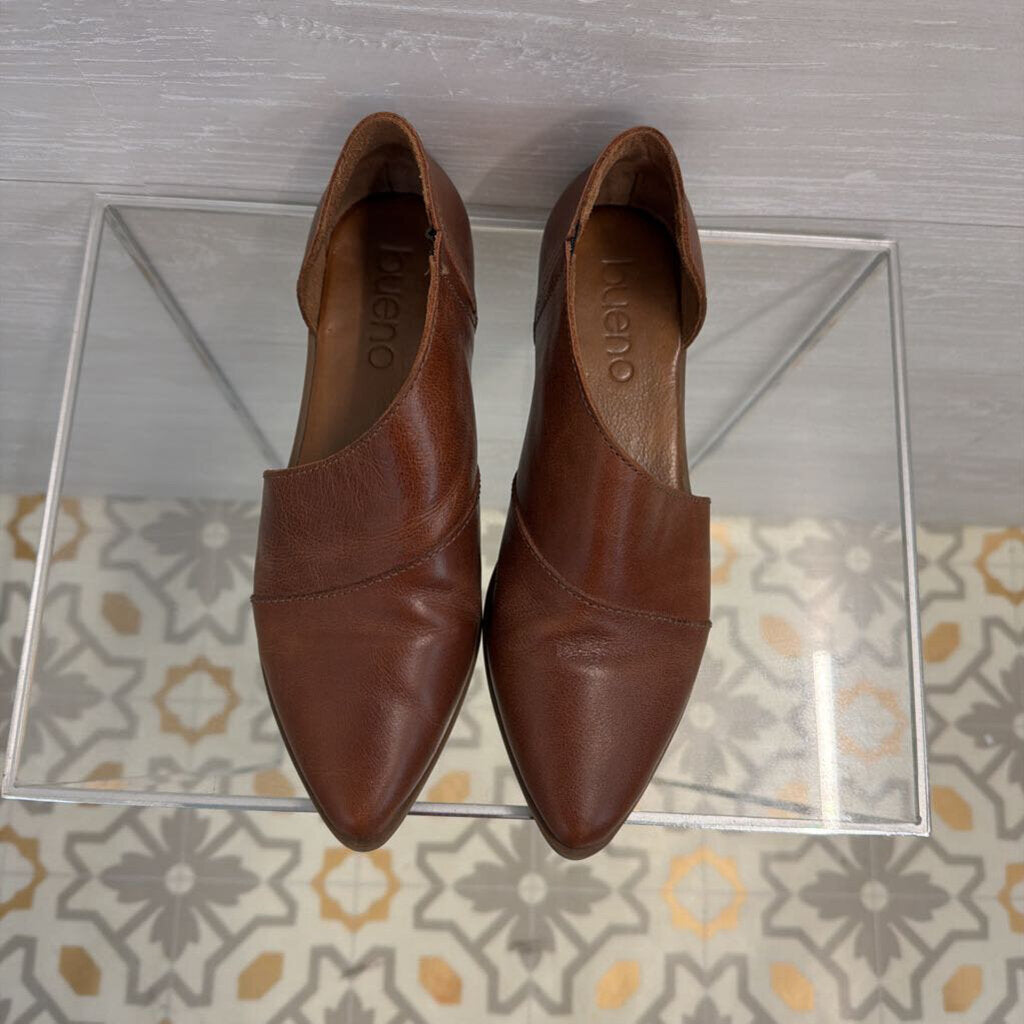 Bueno Brown Leather Blake Slip On Shoes 37