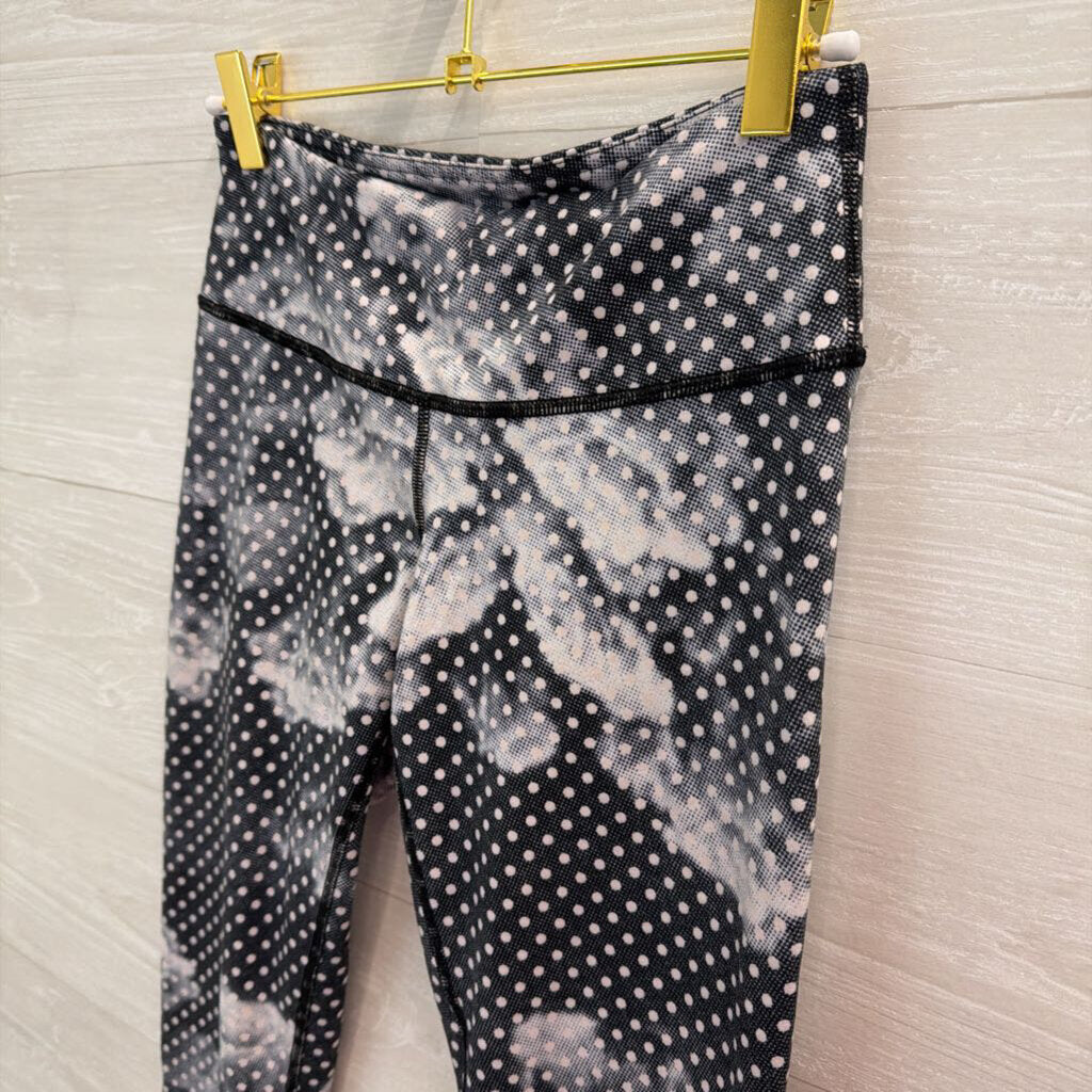 Lululemon Black/ Grey Polka Dot Print Low Rise Leggings 4