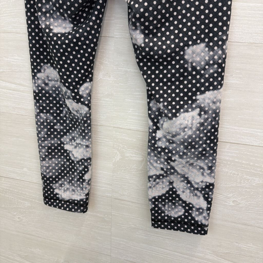 Lululemon Black/ Grey Polka Dot Print Low Rise Leggings 4