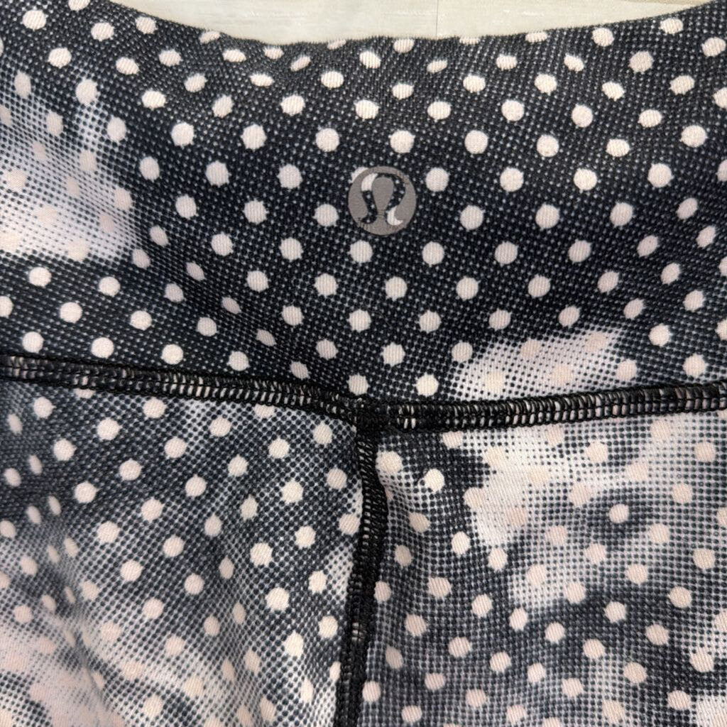 Lululemon Black/ Grey Polka Dot Print Low Rise Leggings 4