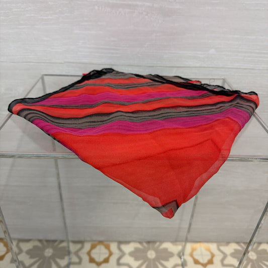 Anne Klein Red/ Multi Print Silk Scarf