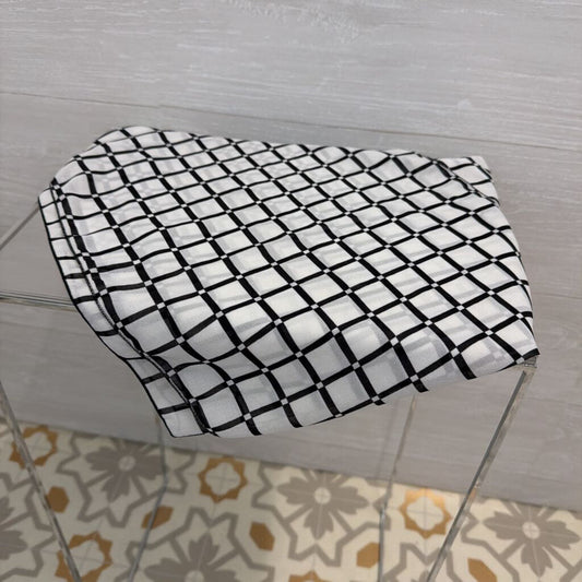Black/ White Square Print Scarf