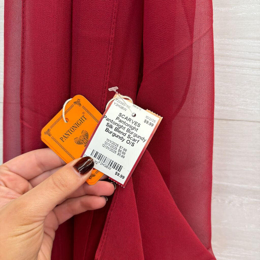 Pantonight Burgundy Silk Blend Scarf