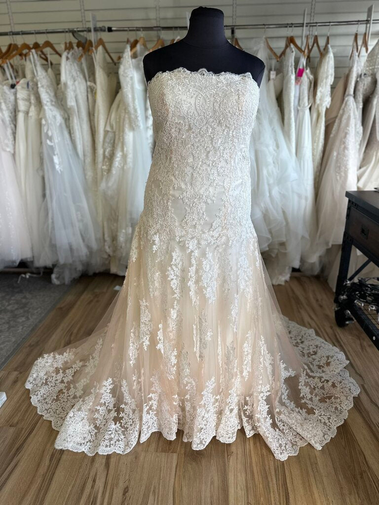 Strapless Lace Fitted Bridal Dress With Jacket 22