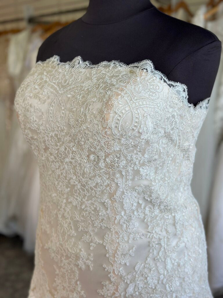 Strapless Lace Fitted Bridal Dress With Jacket 22