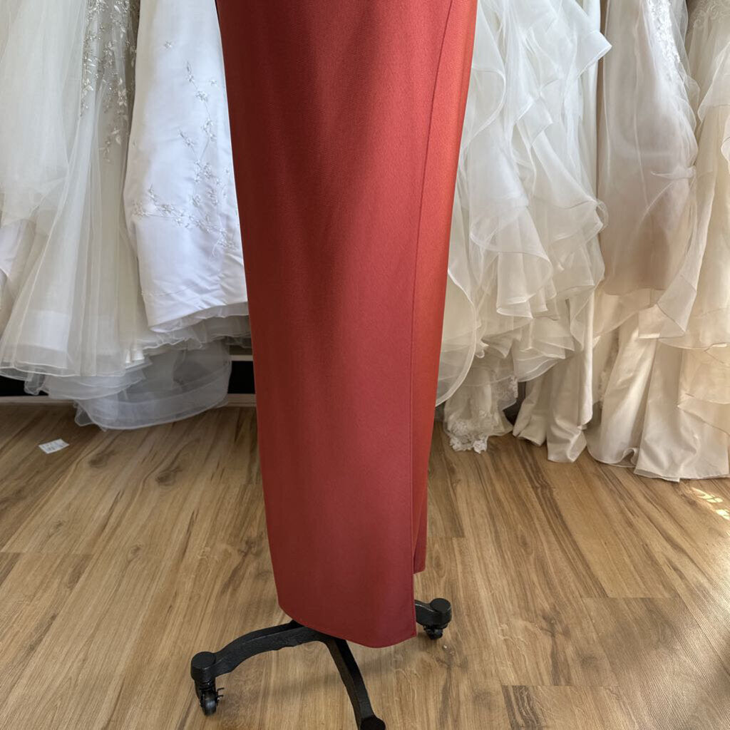 BHLDN Scottie One-Shoulder Stretch Satin Long Dress 0
