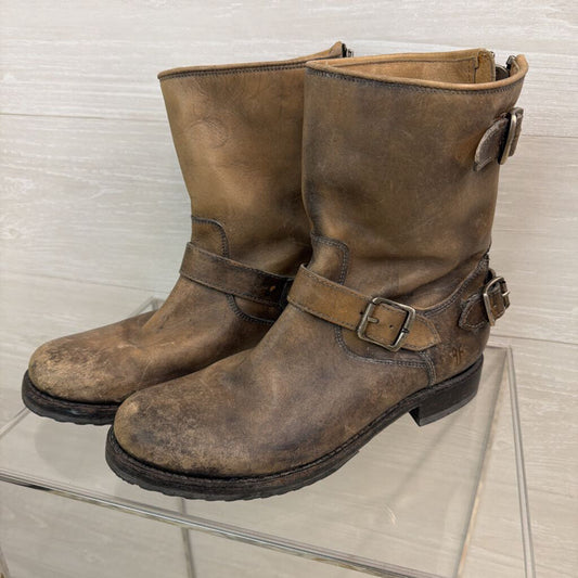 Frye Veronica Brown Leather Short Boots 9